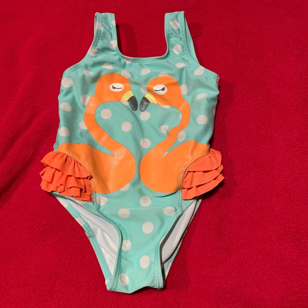 Love Flamingos polka dot swimsuit